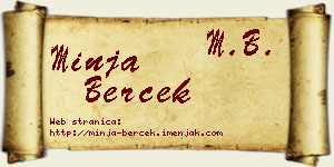 Minja Berček vizit kartica